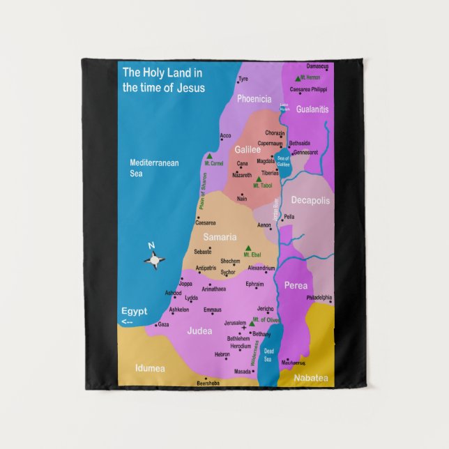 Israel Map First Century  Tapestry (Front)