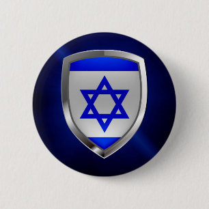 Israel Metallic Emblem 6 Cm Round Badge