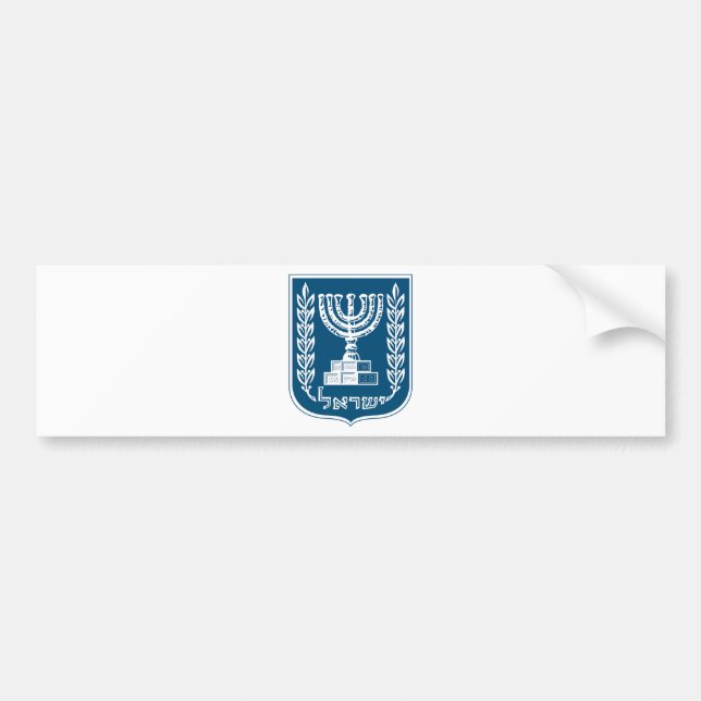 Israel National Emblem Bumper Sticker (Front)