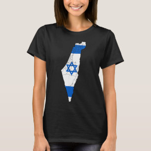 Israel National Flag Distressed Map T-Shirt
