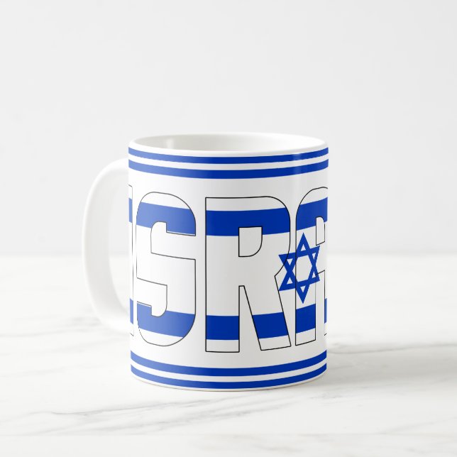 Israel National Flag Patriotic Coffee Mug (Front Left)