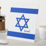 Israel patriots, Israeli flag / sports fan Pedestal Sign<br><div class="desc">Pedestal Sign: Flag of Israel - love my country,  travel,  holiday,  weddings,  patriots / sports fans</div>