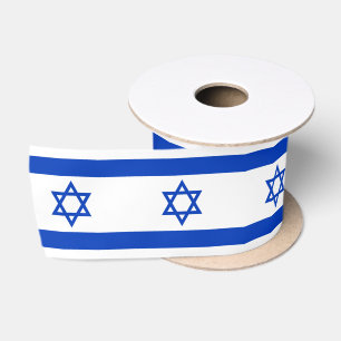 Israel Ribbon, Israeli Flag Satin Ribbon