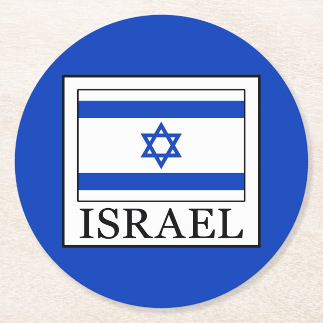 Israel Round Paper Coaster (Front)