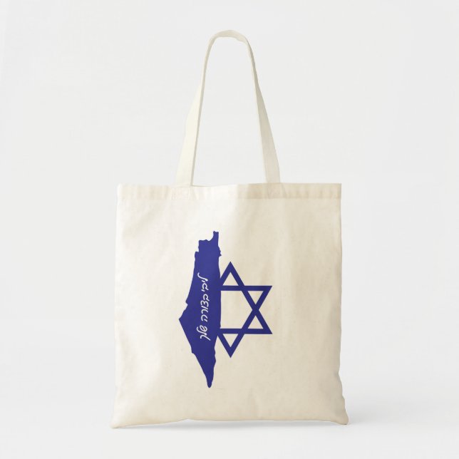 israel shape with star of david tote bag (Front)