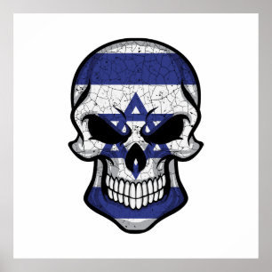 Israel Smiling Skull Flag Poster