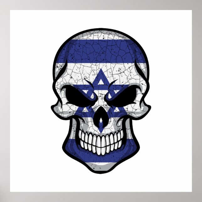 Israel Smiling Skull Flag Poster (Front)