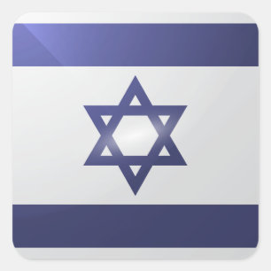 Israel square glossy flag sticker