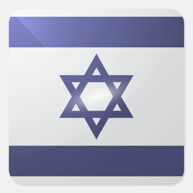 Israel square glossy flag sticker (Front)