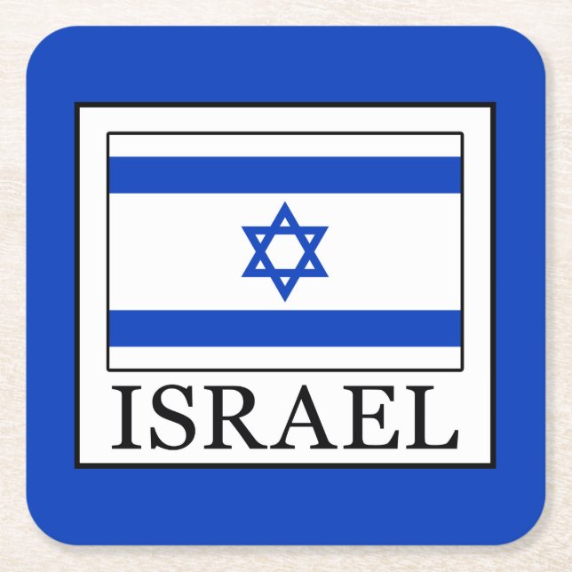 Israel Square Paper Coaster (Front)