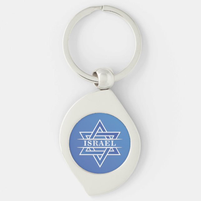 Israel Star Of David Flag Key Ring (Front)