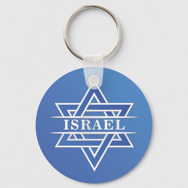 Israel Star Of David Flag Key Ring (Front)