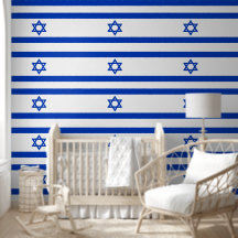 Israel Star of David Flag Pattern Blue and White