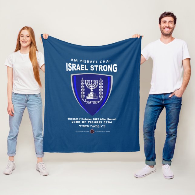Israel Strong – Am Yisrael Chai Fleece Blanket (In Situ)