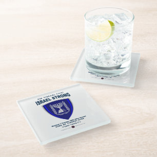 Israel Strong – Am Yisrael Chai Glass Coaster