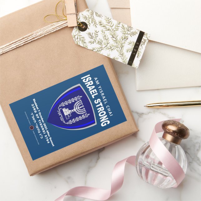 Israel Strong – Am Yisrael Chai Rectangular Sticker (Gifting)
