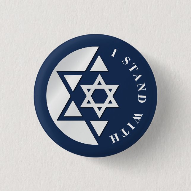 Israel Strong And Freedom Flag 3 Cm Round Badge (Front)