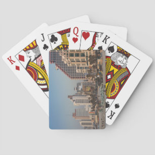 Israel, Tel Aviv, beachfront, hotels, dusk Playing Cards