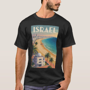 Israel Tel Aviv Illustration Travel Art Vintage T-Shirt
