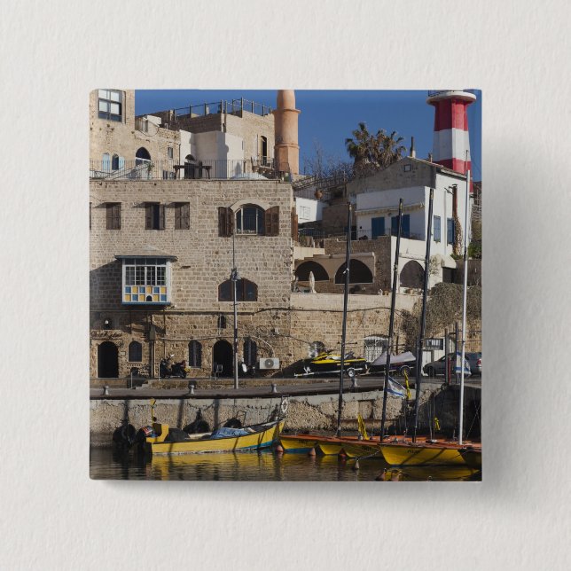 Israel, Tel Aviv, Jaffa, Jaffa Old Port 15 Cm Square Badge (Front)