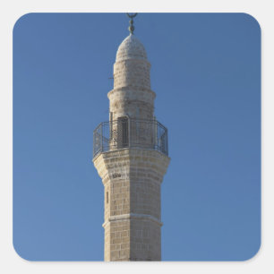 Israel, Tel Aviv, Jaffa, mosque minaret Square Sticker