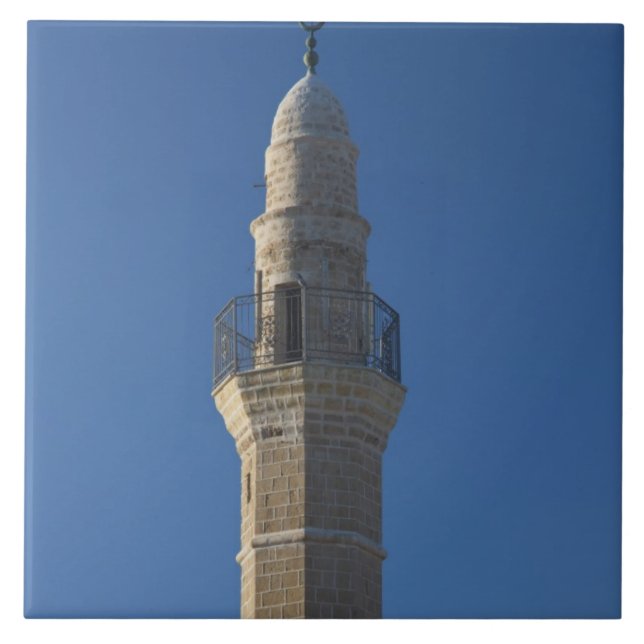 Israel, Tel Aviv, Jaffa, mosque minaret Tile (Front)