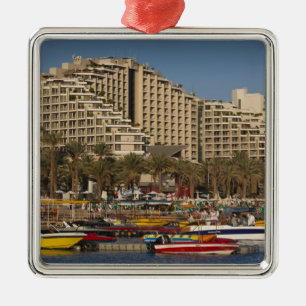 Israel, The Negev, Eilat, Red Sea beachfront 3 Metal Ornament