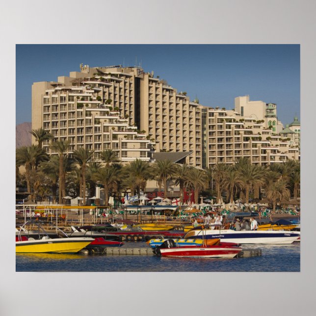 Israel, The Negev, Eilat, Red Sea beachfront Poster (Front)