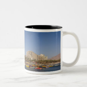Israel, The Negev, Eilat, Red Sea beachfront Two-Tone Coffee Mug
