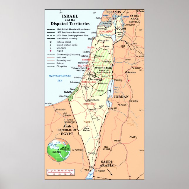 Israel - Understanding The Boundary Disputes Poster (Front)