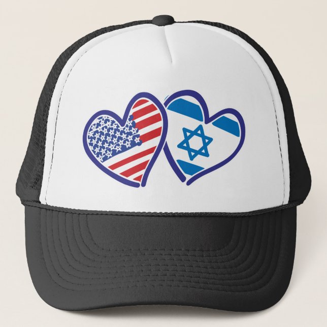 Israel USA Love Trucker Hat (Front)
