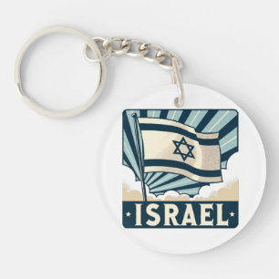Israel Vintage Travel Poster Key Ring
