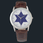 Israeli Air Force Roundel  Wrist Watch<br><div class="desc">Here is a truly great looking watch for any man (woman too) in your life. The watch has a very masculine design that he will proudly wear. Other styles are available for you to select from. For more like this, visit: www.zazzle.com/azorean and then browse the Watches Collection. #israel defenseforces #israelairforce...</div>