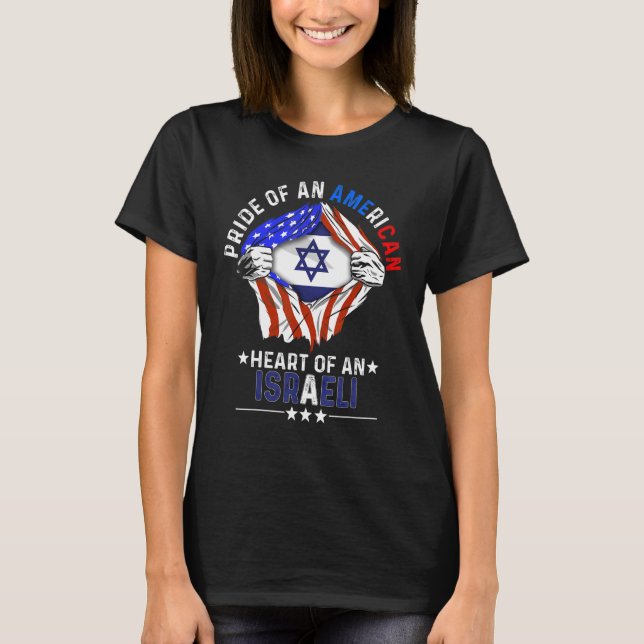 Israeli American America Pride Foreign Country Isr T-Shirt (Front)
