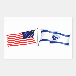 Israeli American flag collection Rectangular Sticker