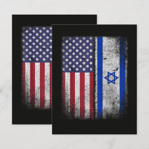 Israeli American Flag Israel Usa Roots America Card