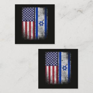 Israeli American Flag Israel Usa Roots America Enclosure Card