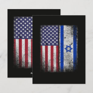 Israeli American Flag Israel Usa Roots America Holiday Card