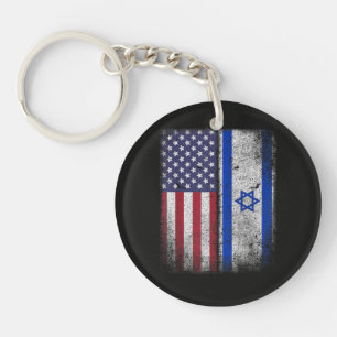 Israeli American Flag Israel Usa Roots America Key Ring