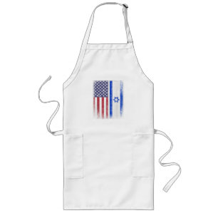 Israeli American Flag Israel Usa Roots America Long Apron