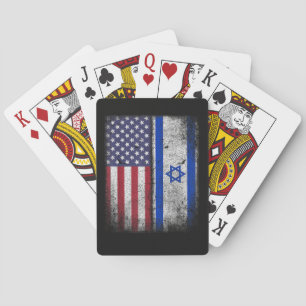 Israeli American Flag Israel Usa Roots America Playing Cards