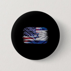 Israeli American Flag Pride Israel Usa For Women M 6 Cm Round Badge