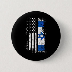 Israeli American Flag - Pride Israel Usa Shirt 6 Cm Round Badge