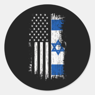 Israeli American Flag - Pride Israel Usa Shirt Classic Round Sticker
