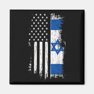 Israeli American Flag - Pride Israel Usa Shirt Magnet