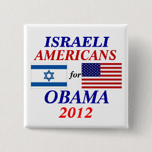 Israeli americans for Obama 15 Cm Square Badge
