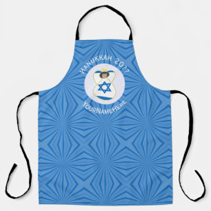 Israeli Angel Hanukkah Flag Blue Personalised Apron