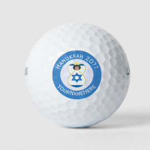 Israeli Angel Hanukkah Flag Personalised Golf Balls