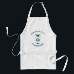 Israeli Angel Hanukkah Flag Personalised Standard Apron<br><div class="desc">Personalised apron features an angel wearing the flag of Israel for Hanukkah. Blue text for name,  year,  and holiday. Lovely Hanukkah gift or housewarming present.</div>