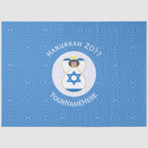 Israeli Angel Hanukkah Flag Personalised Tissue Paper